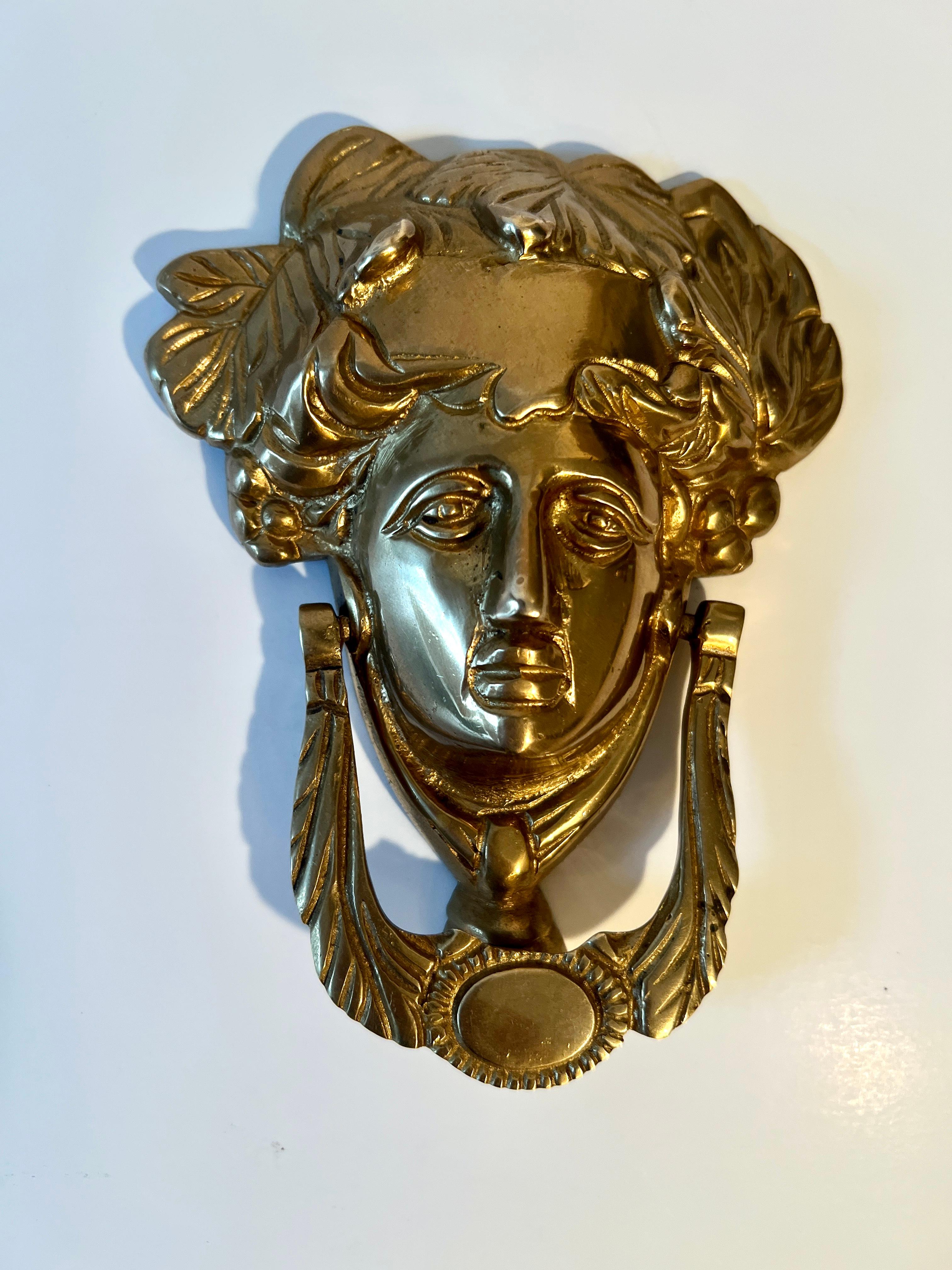 This beautifully crafted solid brass door knocker brings mythology to life with its stunning design. Inspired by Medusa, a figure whose legend has been told in countless ways through literature, art, and lore, this piece embodies both strength and