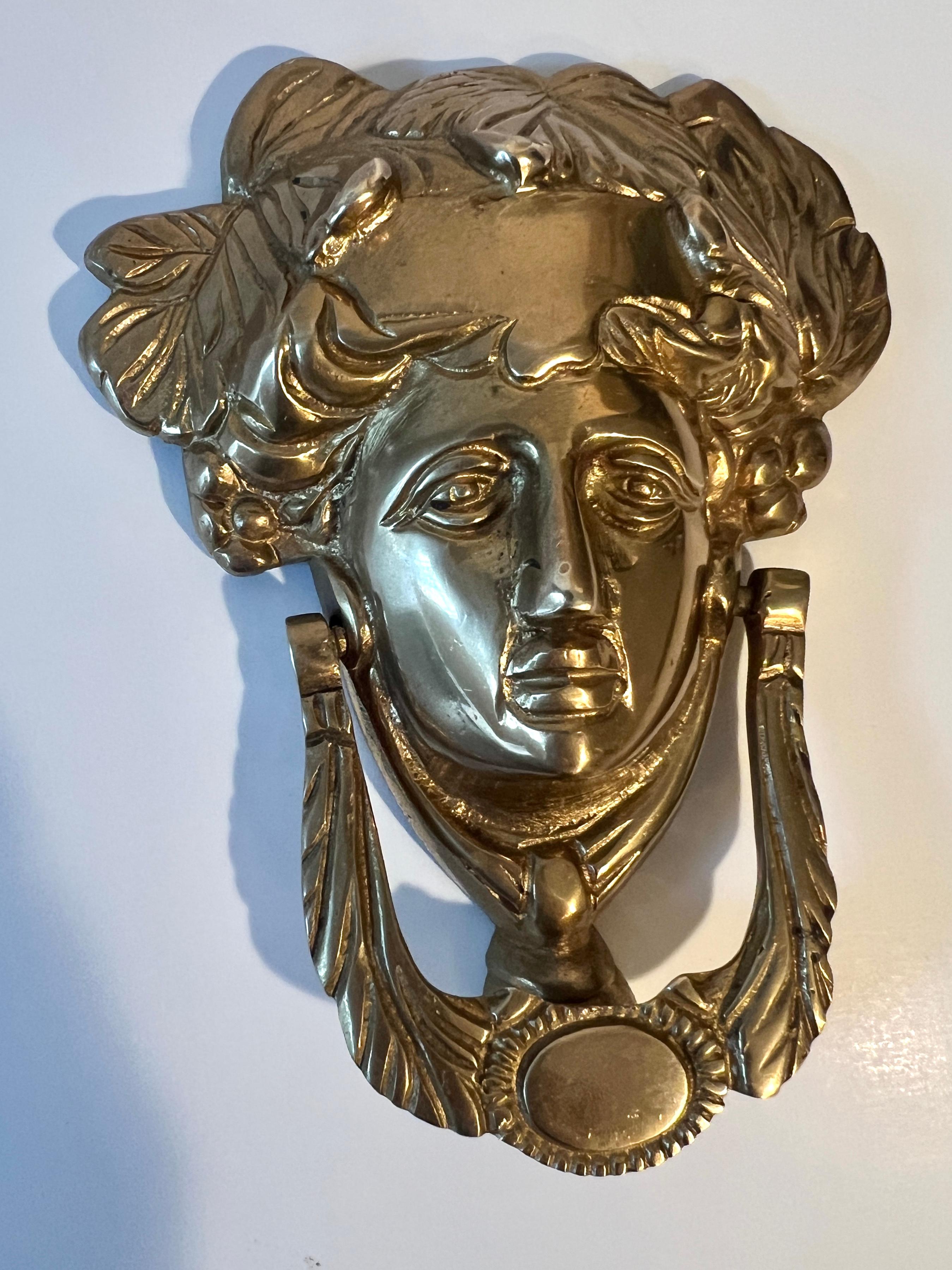 Patinated Solid Brass Medusa Greek Goddess Door Knocker