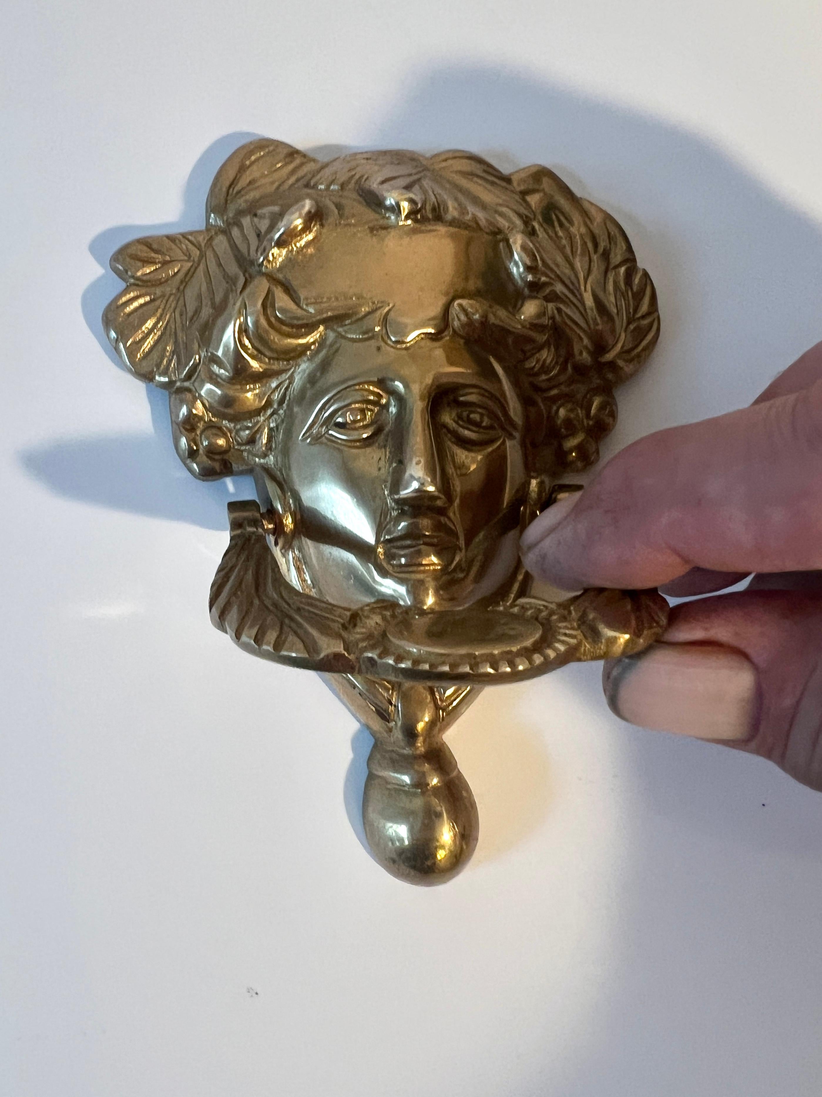 20th Century Solid Brass Medusa Greek Goddess Door Knocker