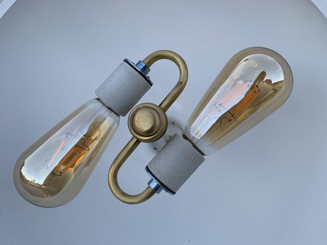 Solid Brass & Milk Glass Pendant Chandelier 8