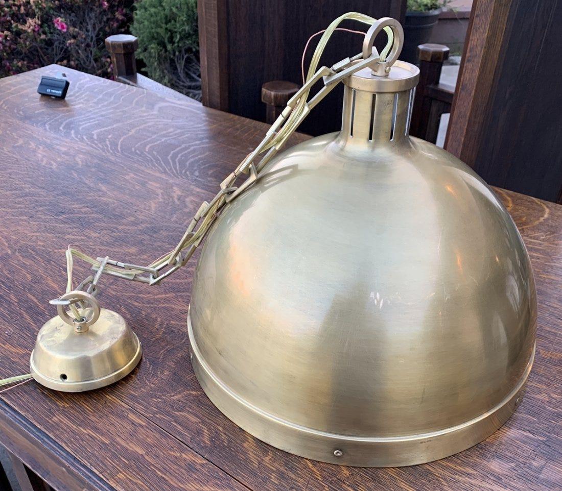 Solid Brass & Milk Glass Pendant Chandelier 1