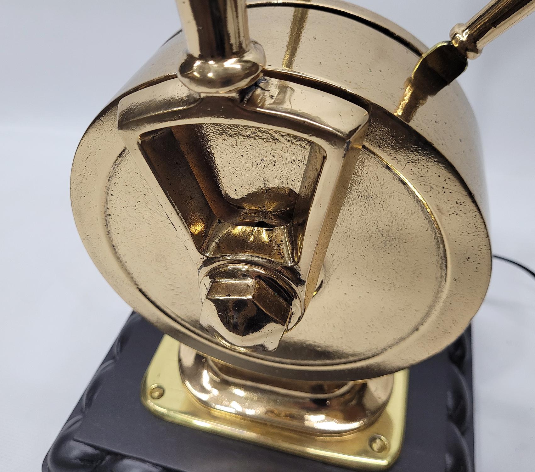 Solid Brass Motor Yacht Throttle In Good Condition For Sale In Norwell, MA