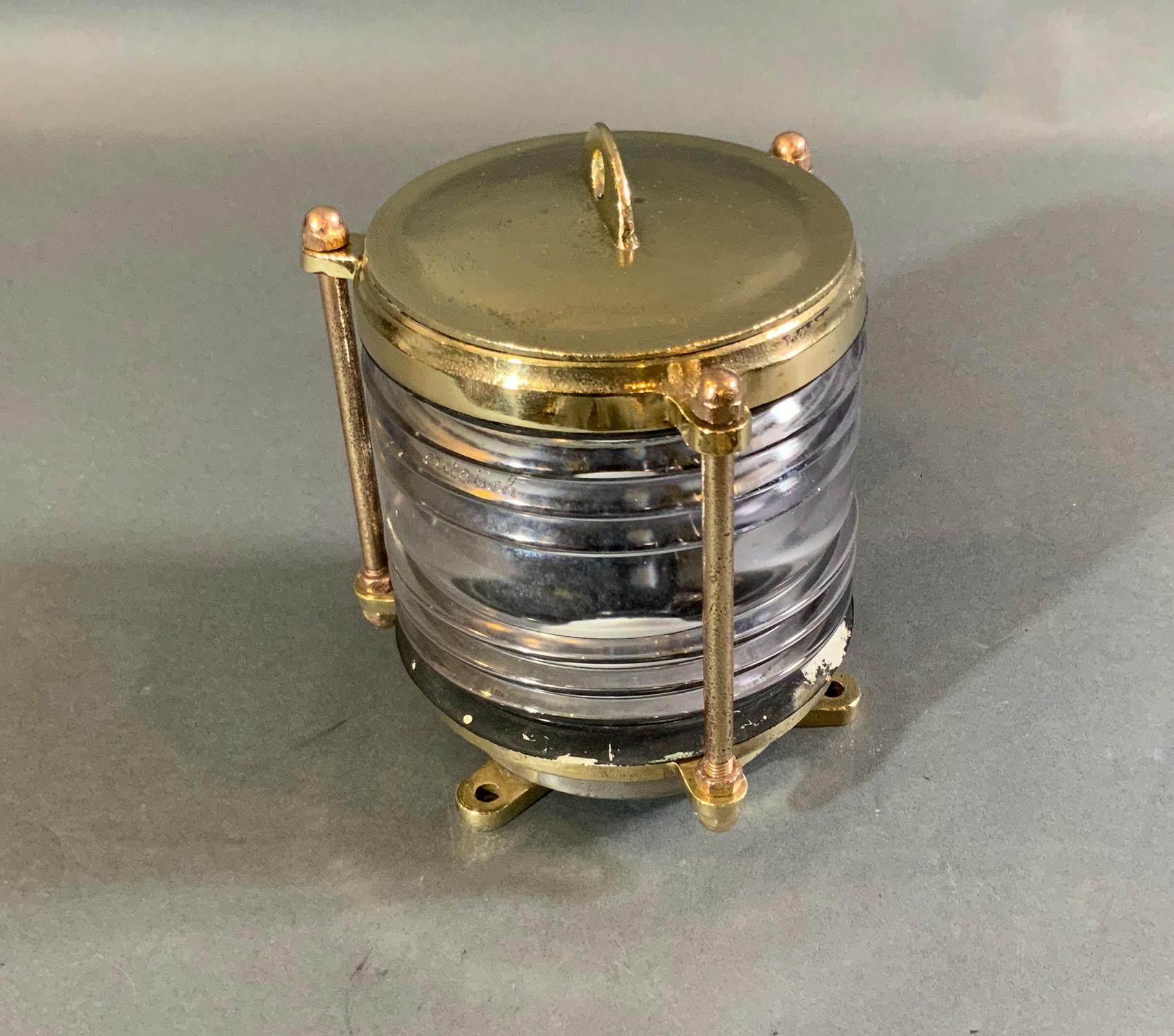 Solid Brass Nautical Dock Light In Good Condition For Sale In Norwell, MA