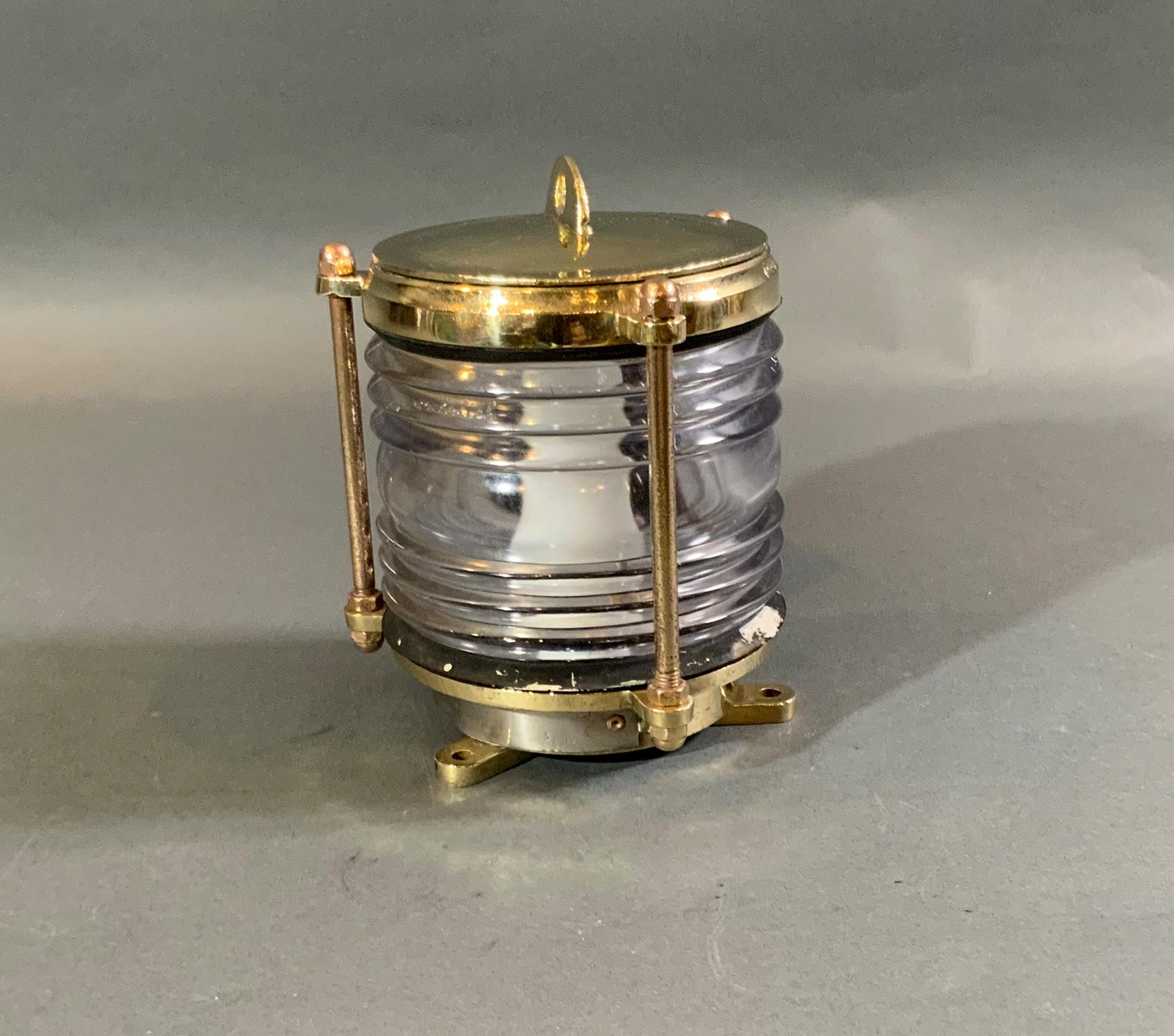 Late 20th Century Solid Brass Nautical Dock Light For Sale