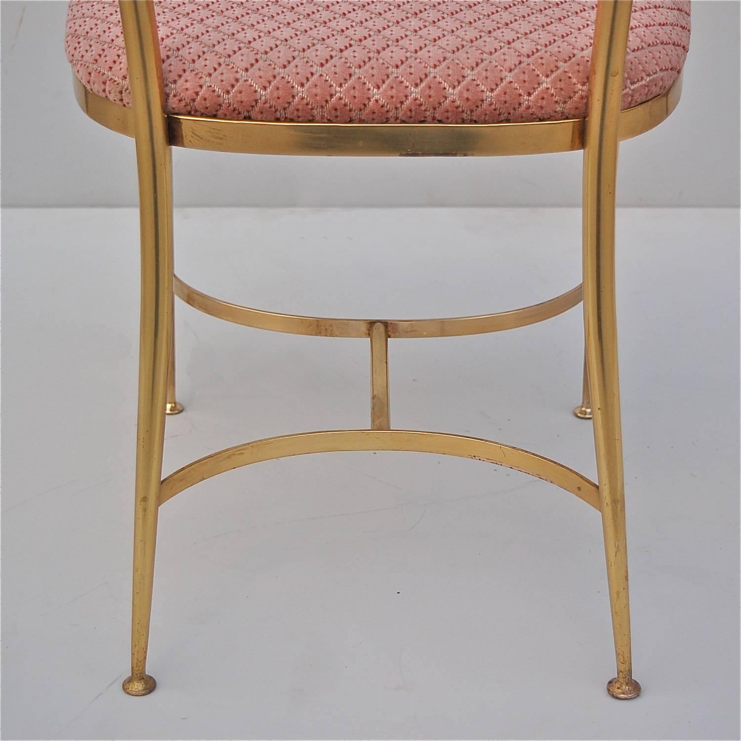 Solid Brass Neoclassical Boudoir Chair, 1950s, Italy 4