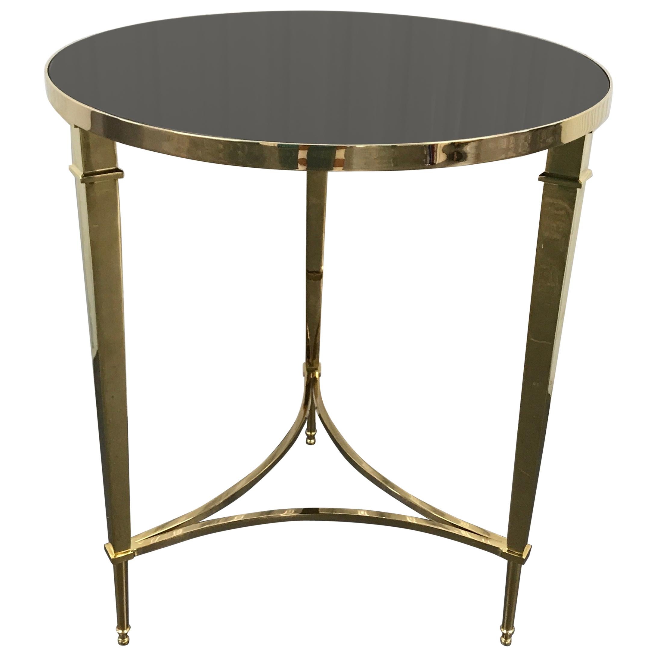 Solid Brass Neoclassical Style Side Table For Sale