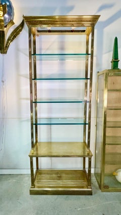 Solid Brass Neoclassical Vitrine Etagere on Stand
