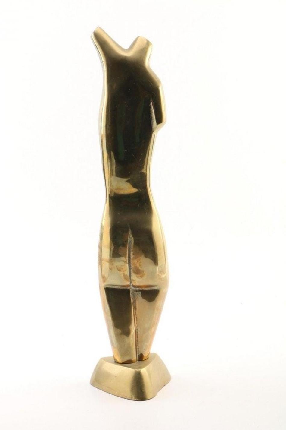 French Solid Brass Nude Female Sculpture For Sale