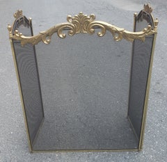 Solid Brass Ornate and Iron French  Fireplace Screen