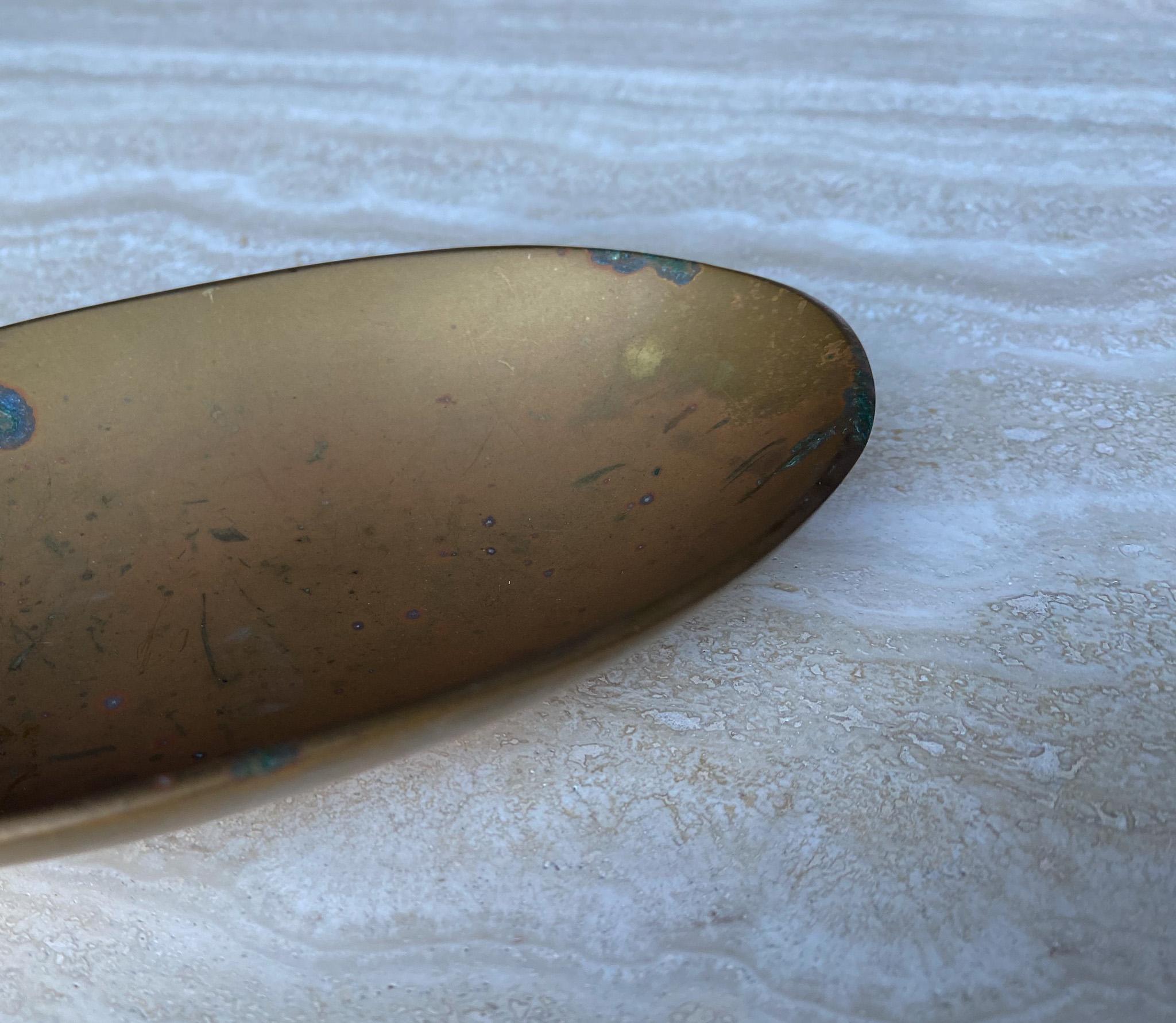 Solid Brass Oval Shaped Bowl / Dish, 1970's  For Sale 7