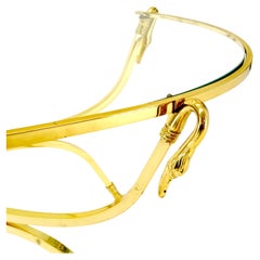 Solid Brass Oval Swan Heads Feet Motive Coffee Table Center Finial