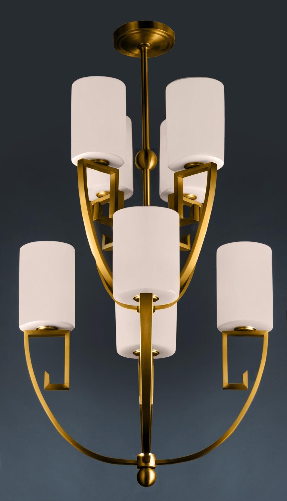 Art Déco Lampadario da esterno Palatsi in ottone massiccio di Elisterno in vendita