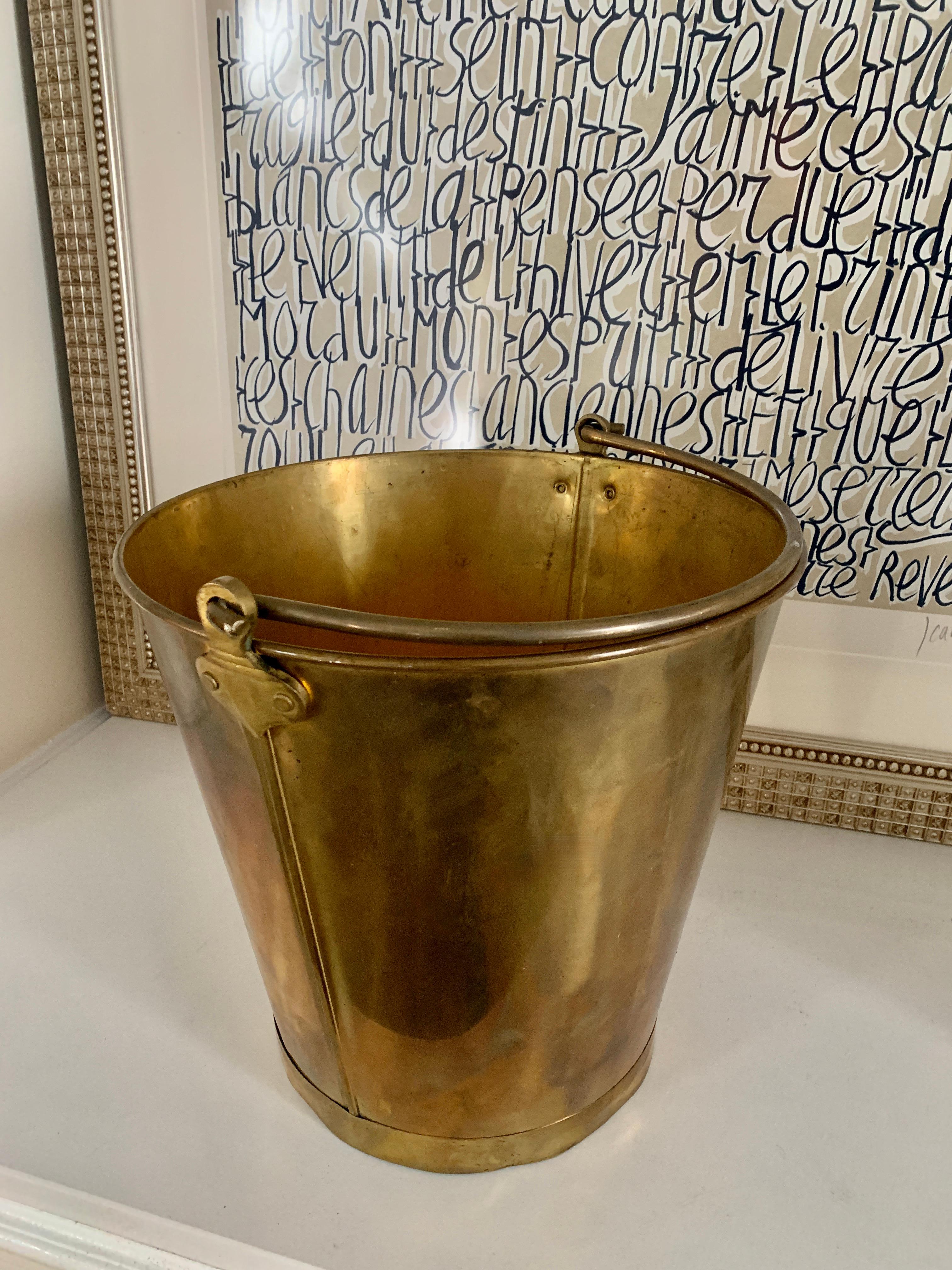 vintage brass bucket with handle