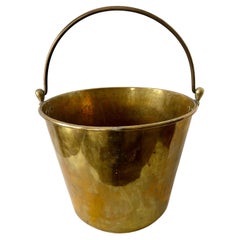 Antique Solid Brass Pale Bucket with Handle