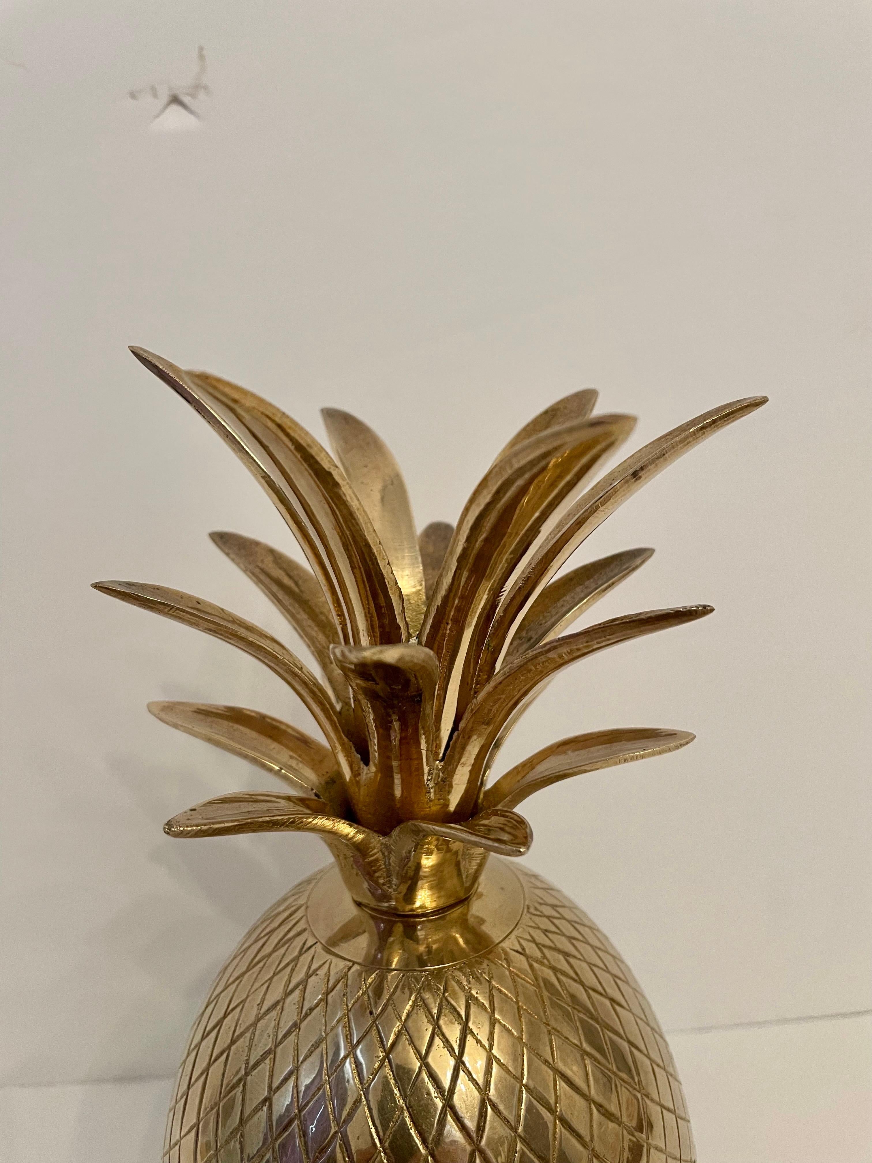 Unknown Solid Brass Pineapple Covered Container