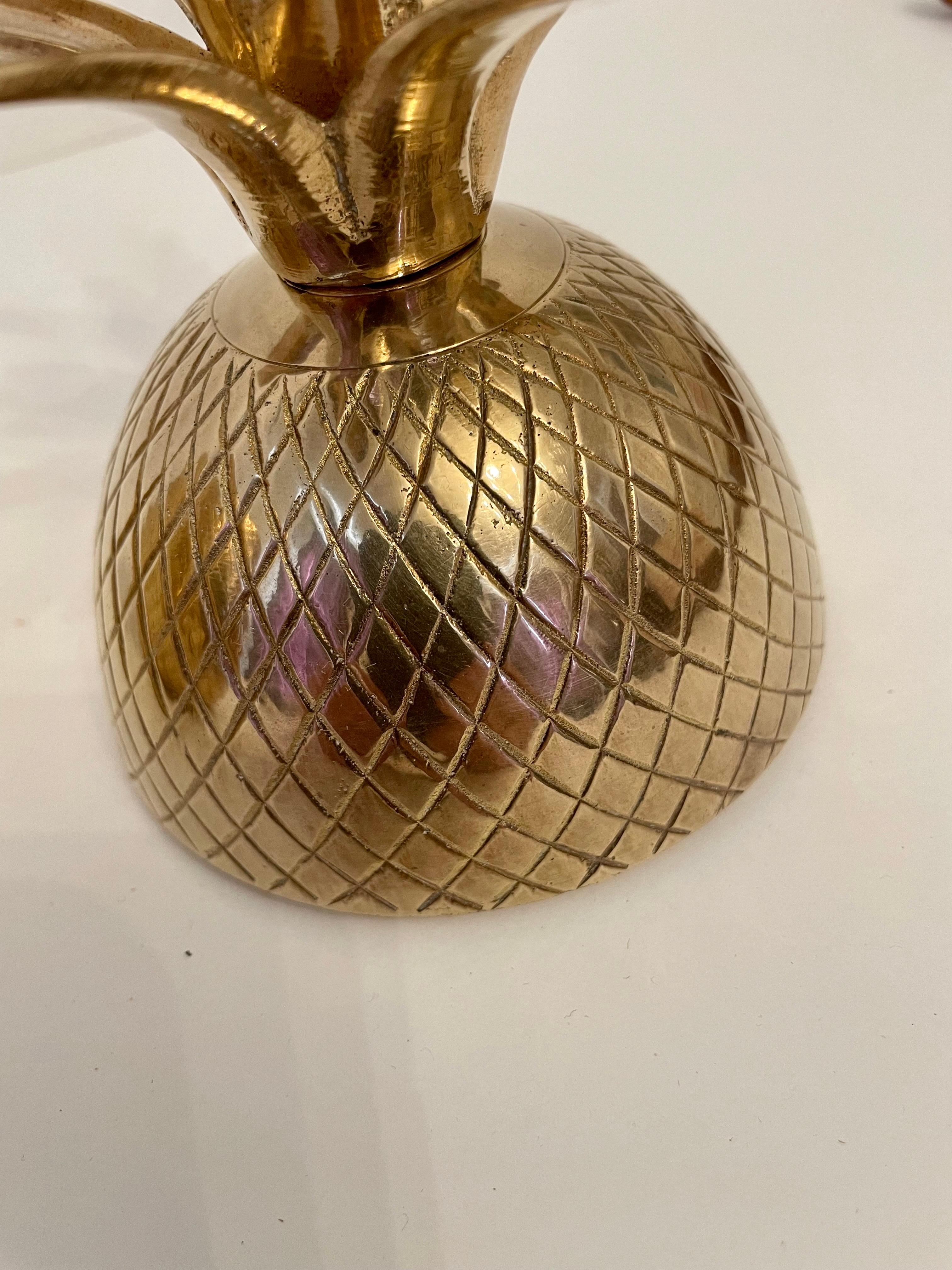 Solid Brass Pineapple Covered Container 3