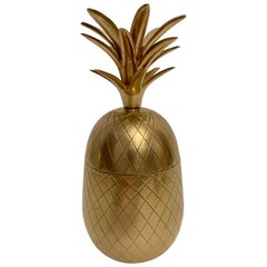 Solid Brass Pineapple Covered Container