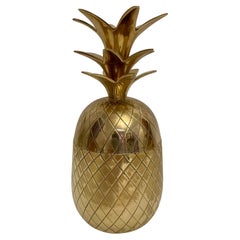 Récipient couvert à ananas en laiton massif