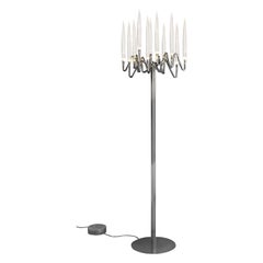 In Stock in Los Angeles, Floor Lamp with Nickel Finish, Made in Italy