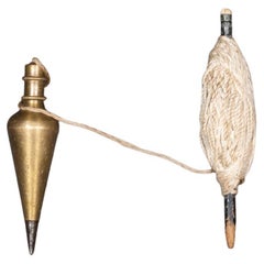 Solid Brass Plumb Bob with Twine c.1940