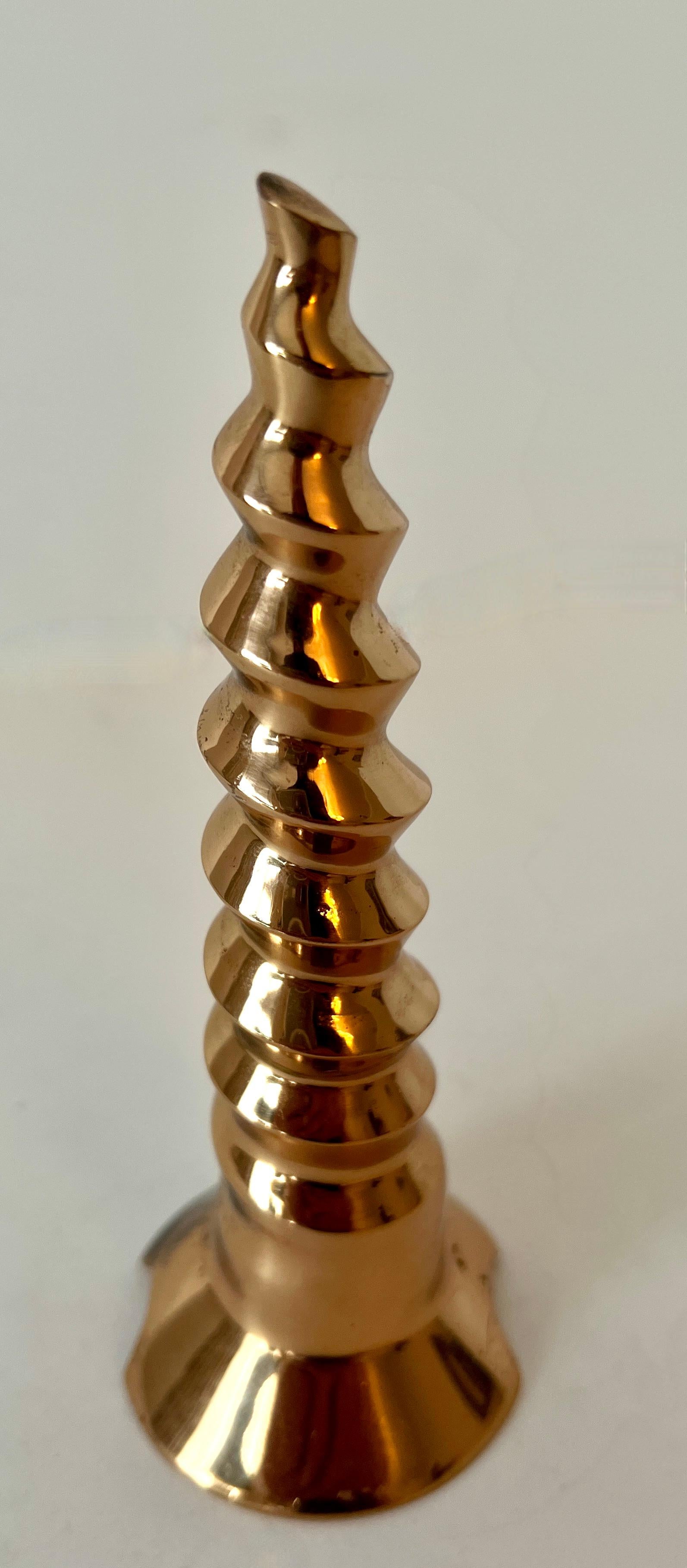 Cast Solid Brass Polished Screw Paperweight For Sale