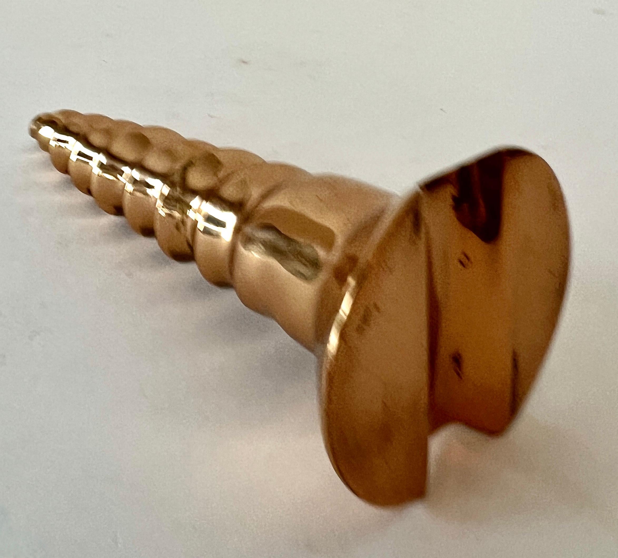 Solid Brass Polished Screw Paperweight In Good Condition For Sale In Los Angeles, CA