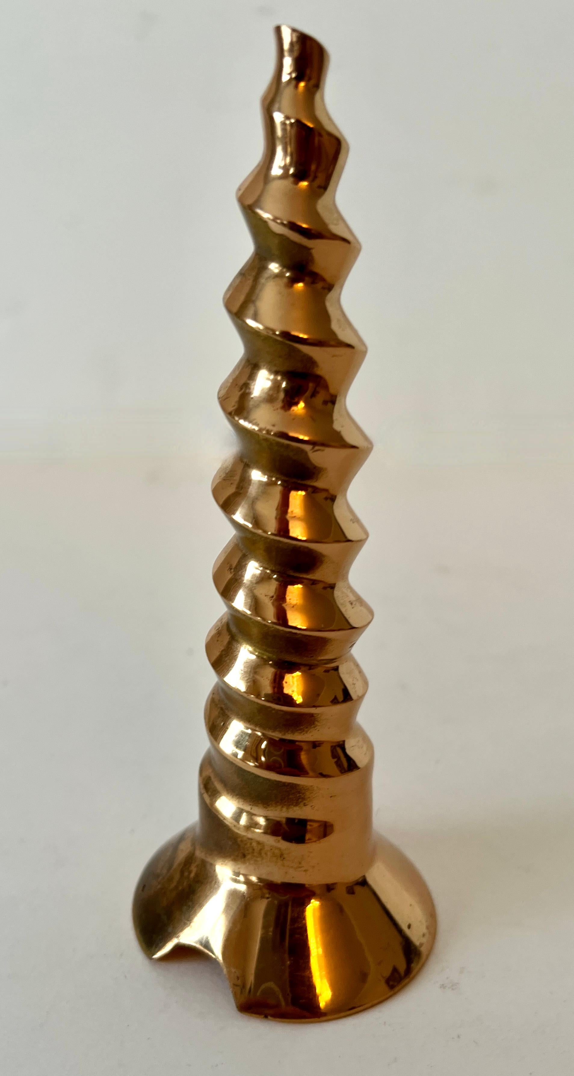 20th Century Solid Brass Polished Screw Paperweight For Sale