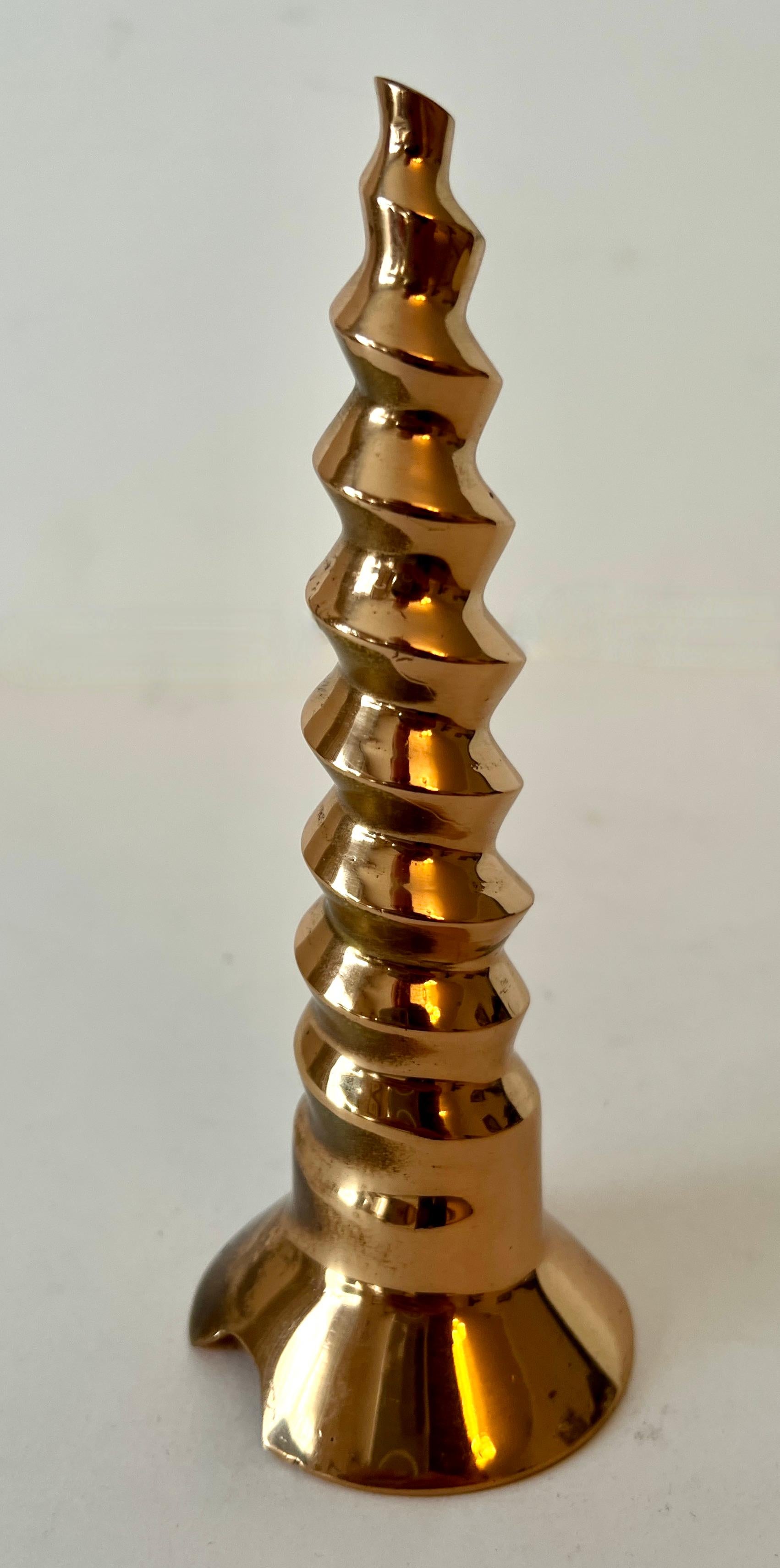 Solid Brass Polished Screw Paperweight For Sale 1
