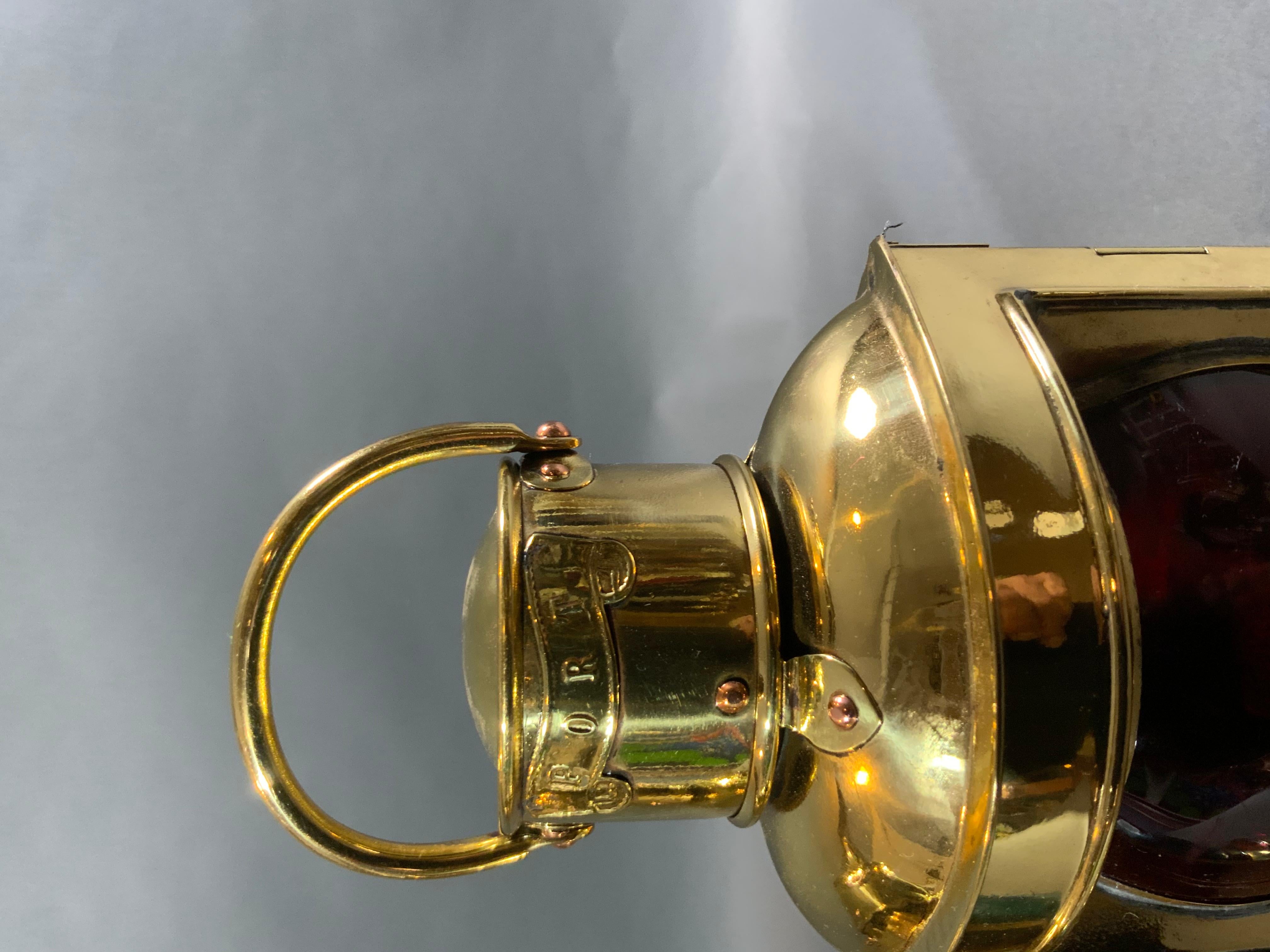 Solid Brass Port and Starboard Boat Lanterns For Sale 1