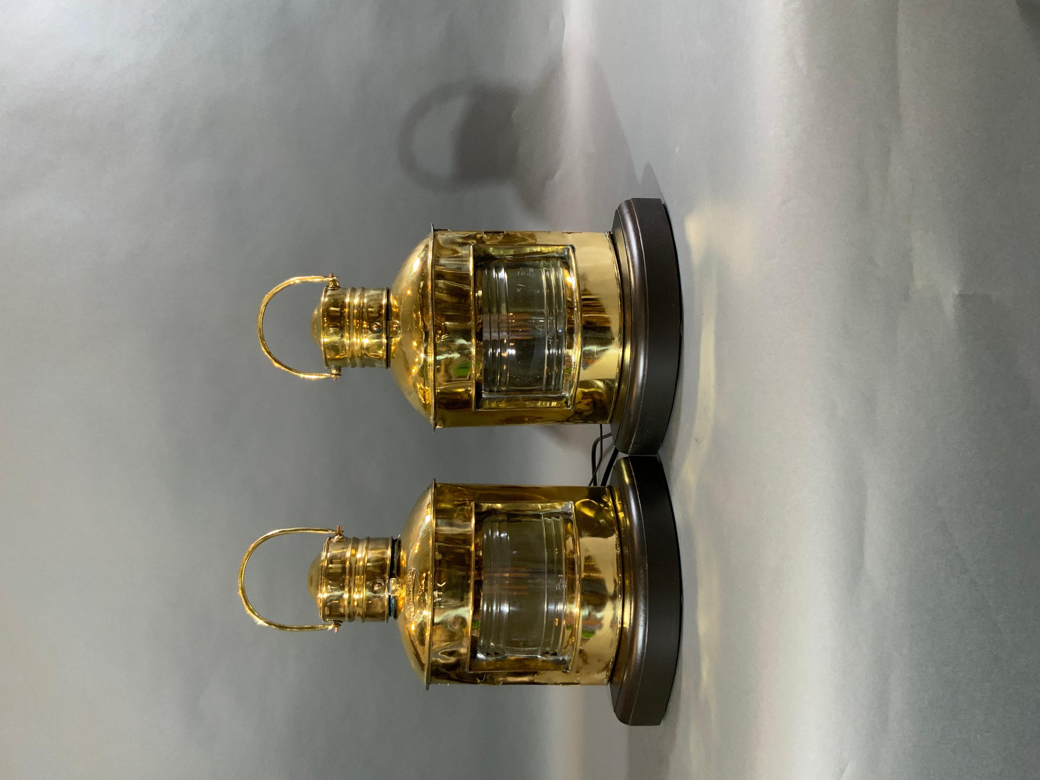 Solid Brass Port and Starboard Lanterns For Sale 6