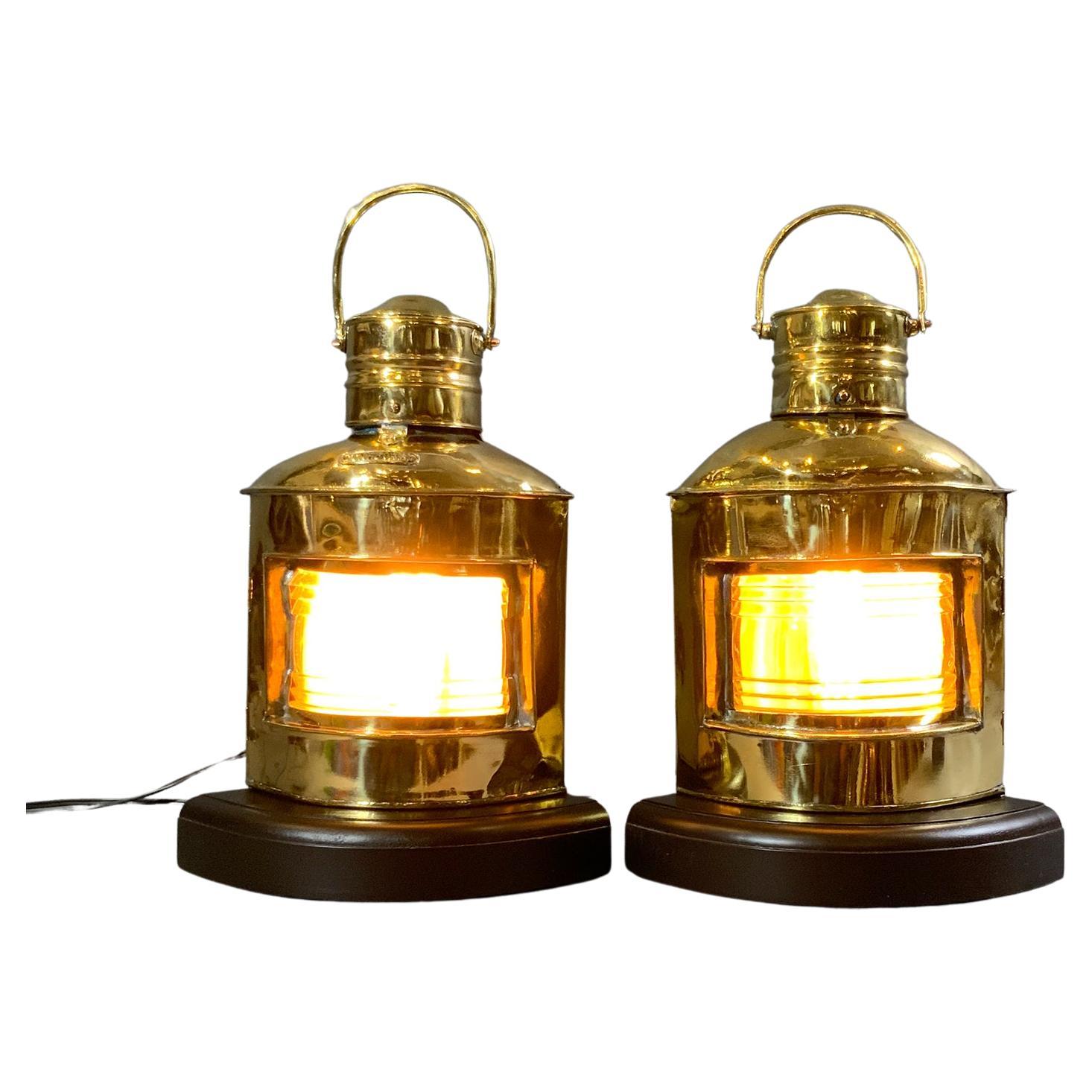 Solid Brass Port and Starboard Lanterns For Sale