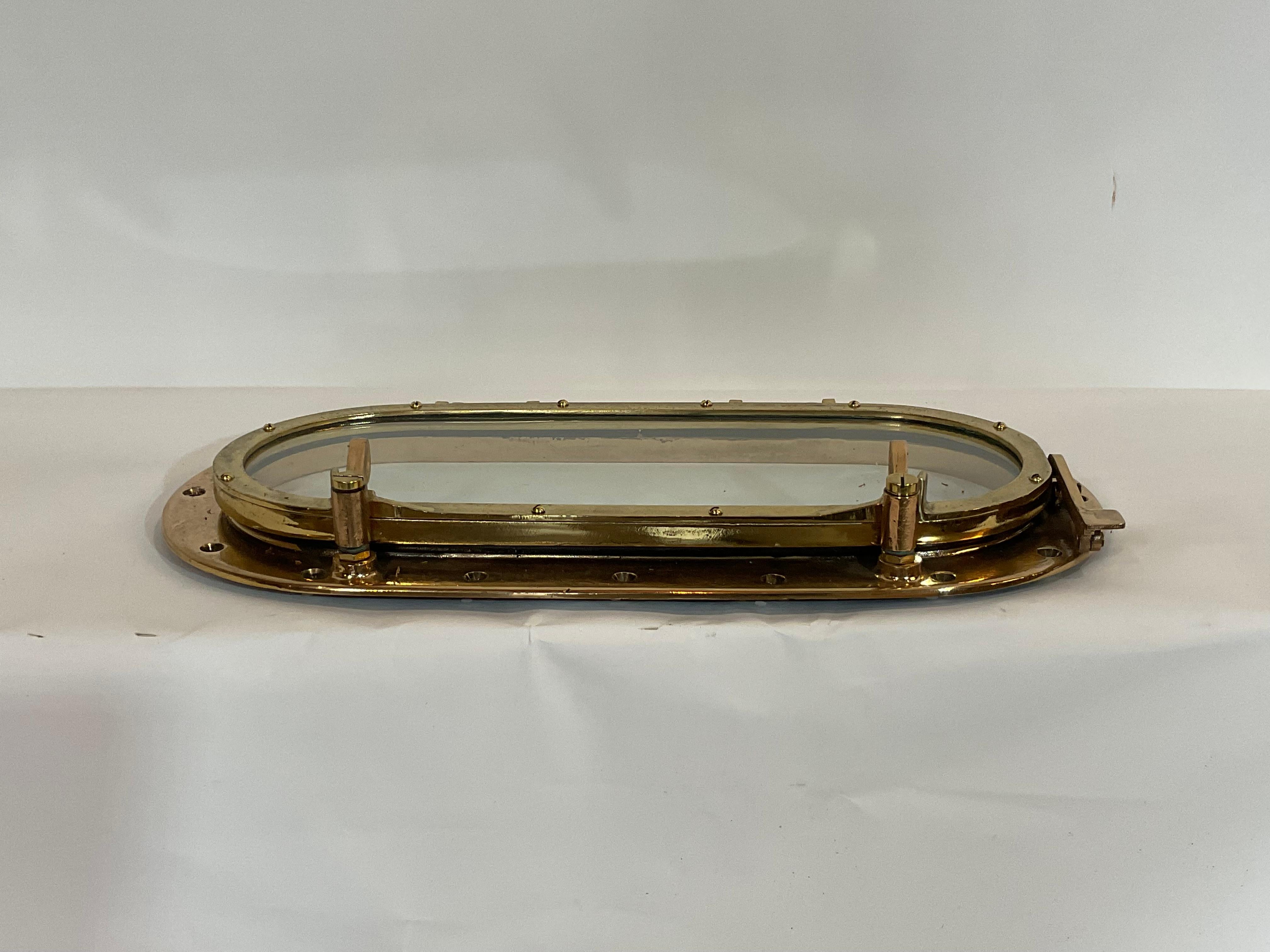 Mid-20th Century Solid Brass Porthole from a Yacht For Sale