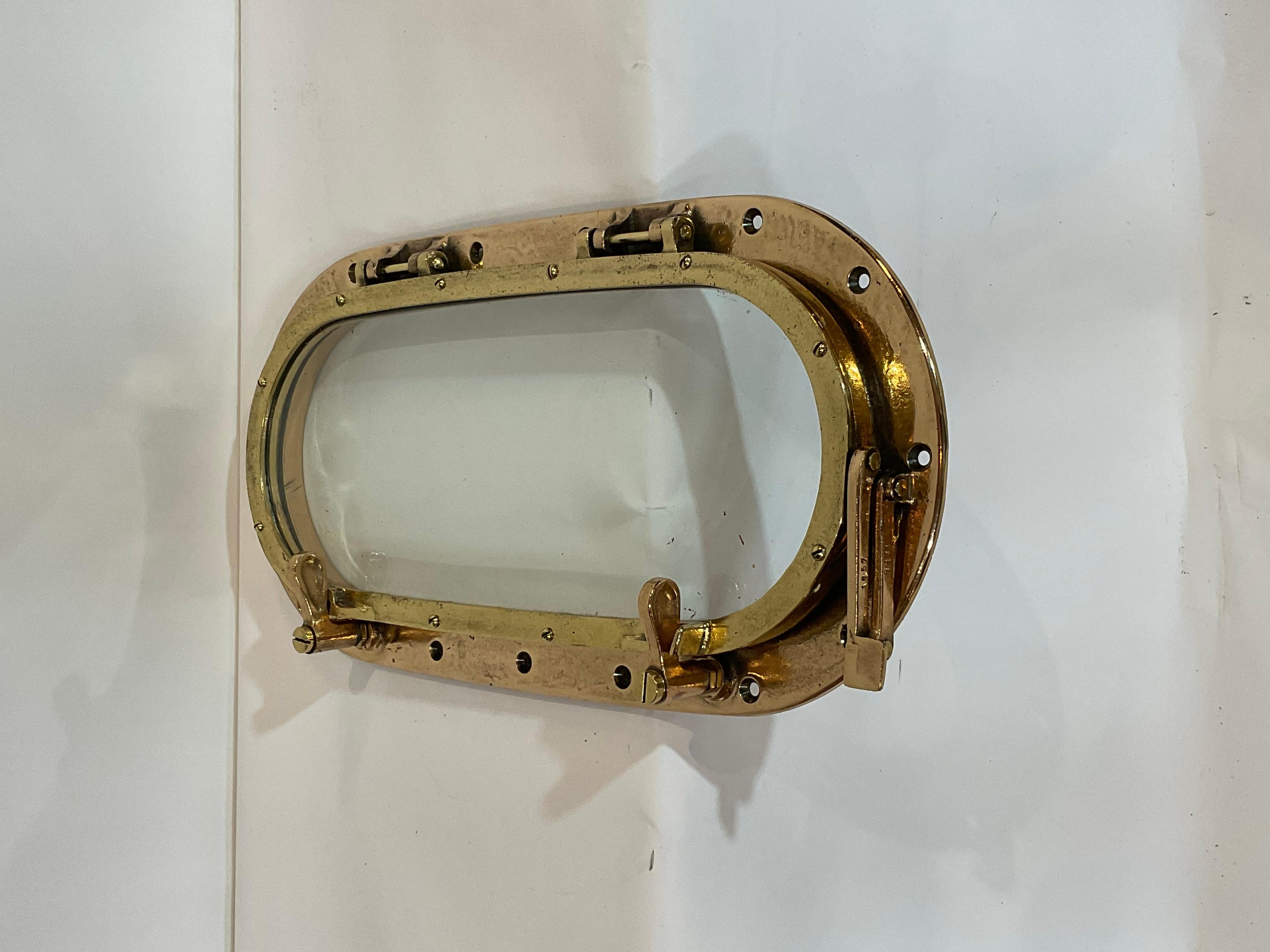 Solid Brass Porthole from a Yacht For Sale 1