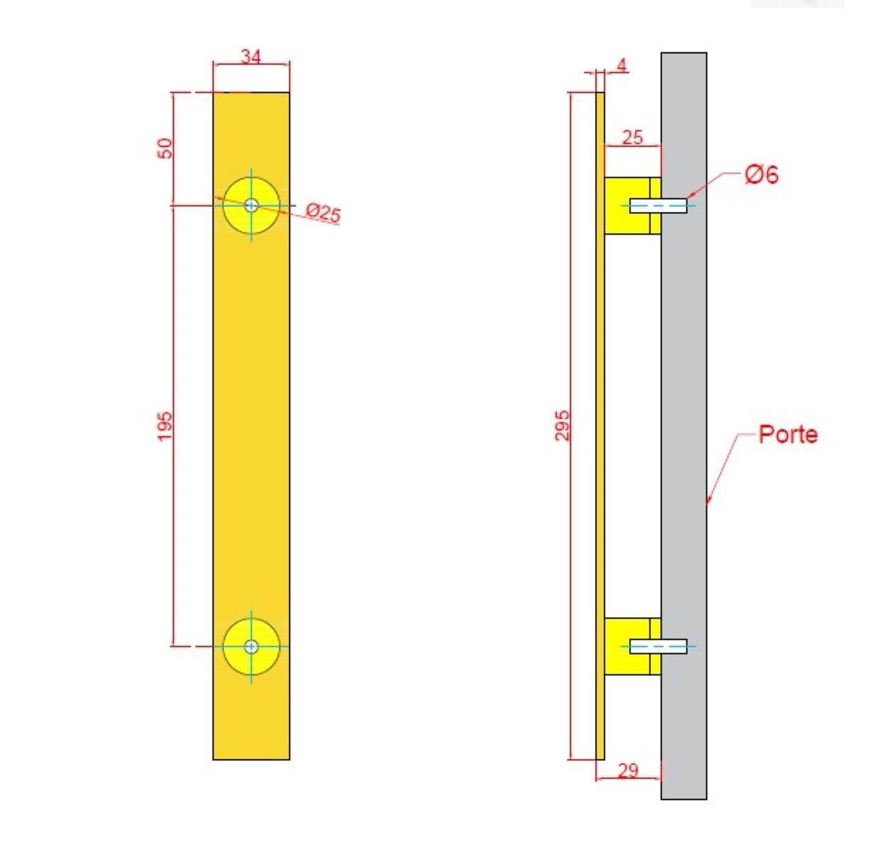 Fired PT/E/16 Brass foundry cabinet pull  30 cm/3cm For Sale