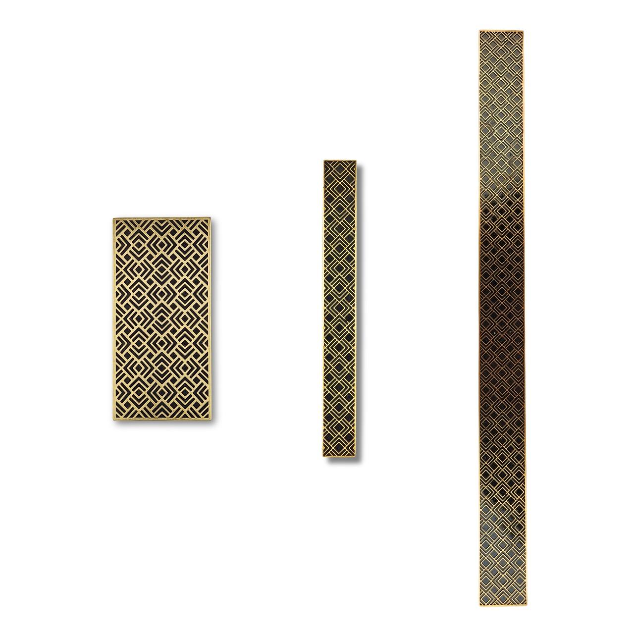 PT/AD/09 Pull handle in engraved brass  20/10cm Art Deco collection In New Condition For Sale In Marrakech, MA