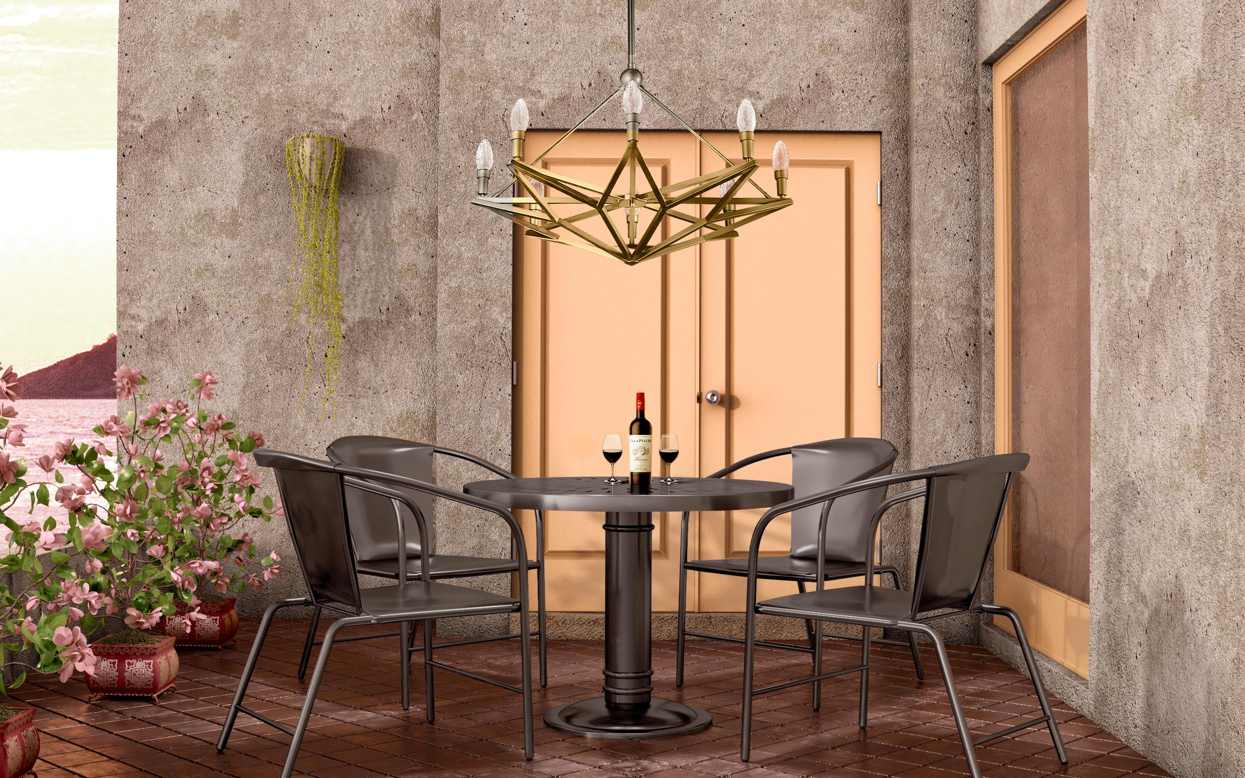XXI secolo e contemporaneo Lampadario per esterni Regalio in ottone massiccio di Elisterno in vendita
