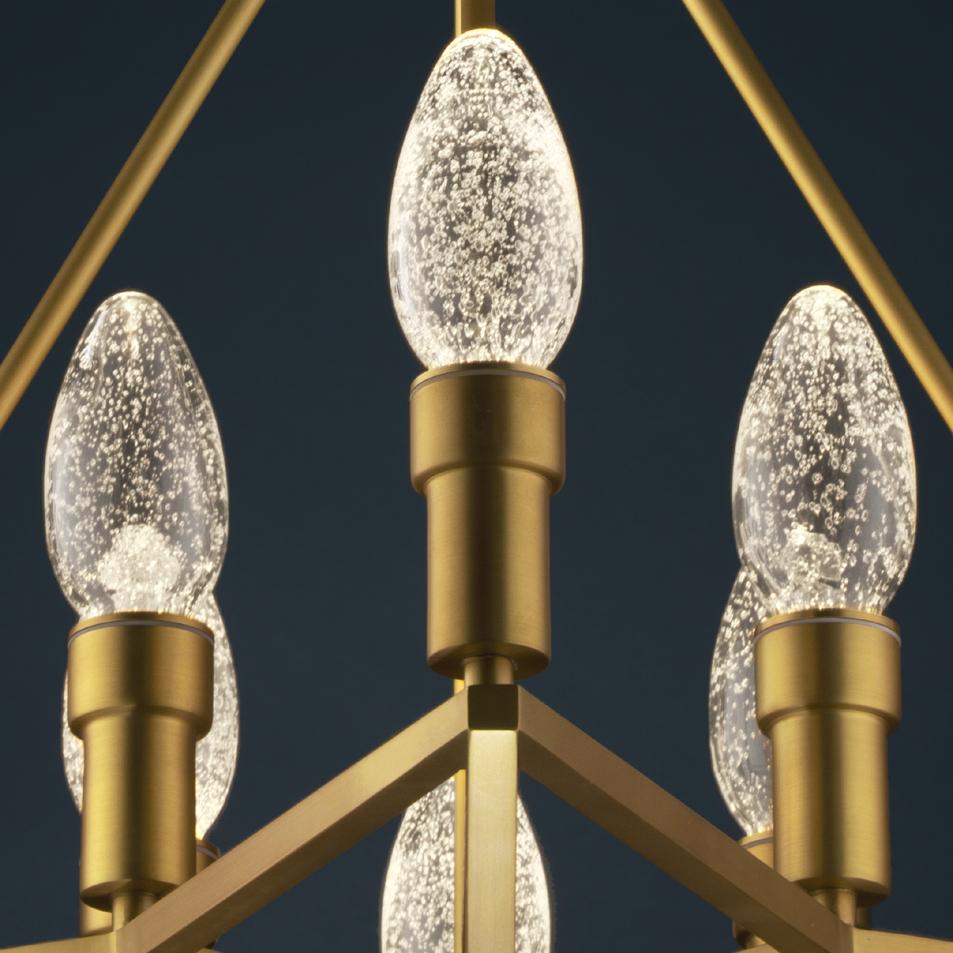 Lacquered Solid Brass Regalio Outdoor Pendant Chandelier by Elisterno For Sale