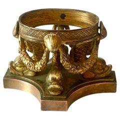 Solid Brass Regency Style Dolphin Stand