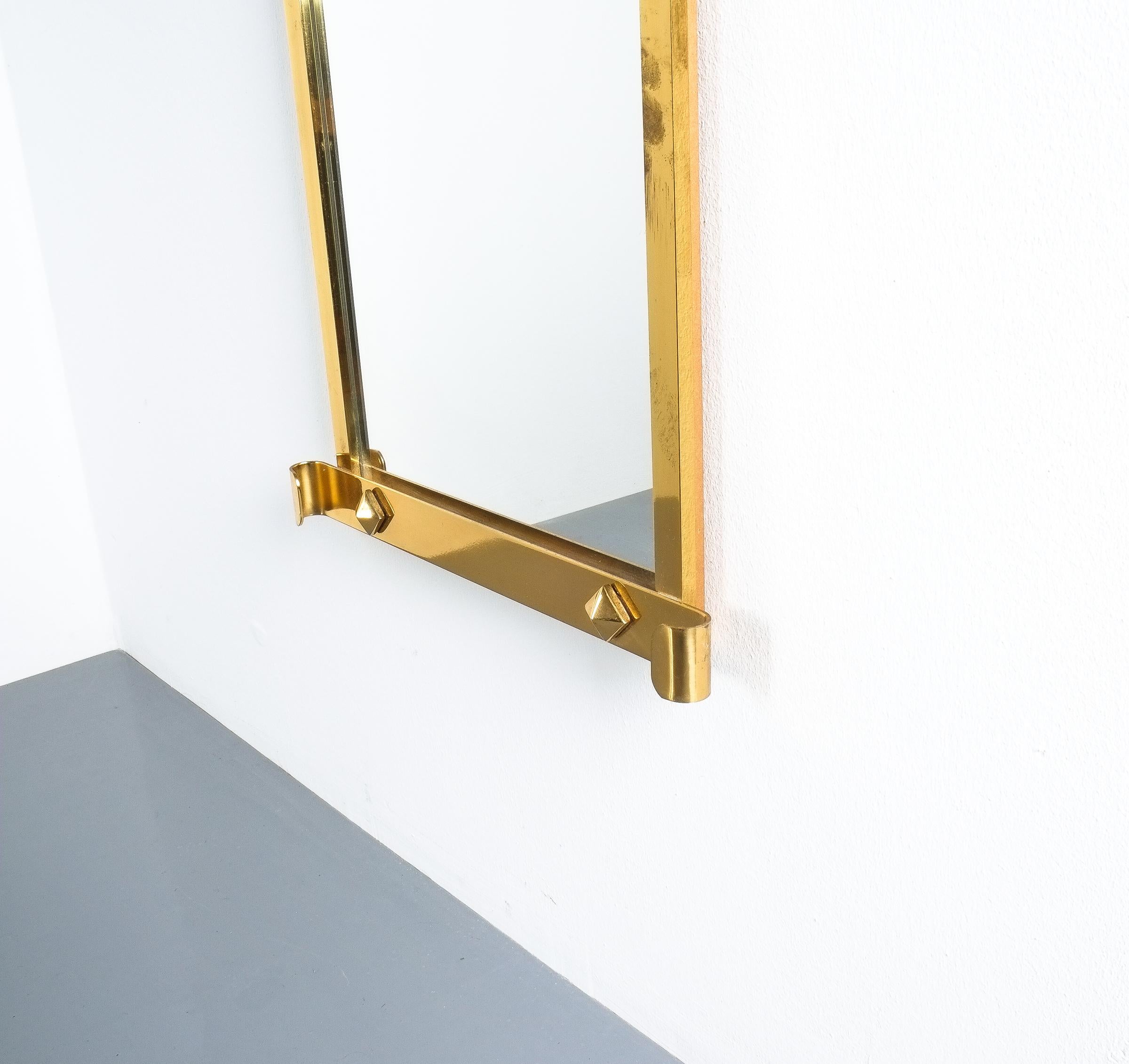 Late 20th Century Solid Brass Ribbon Mirror, Germany, circa 1970