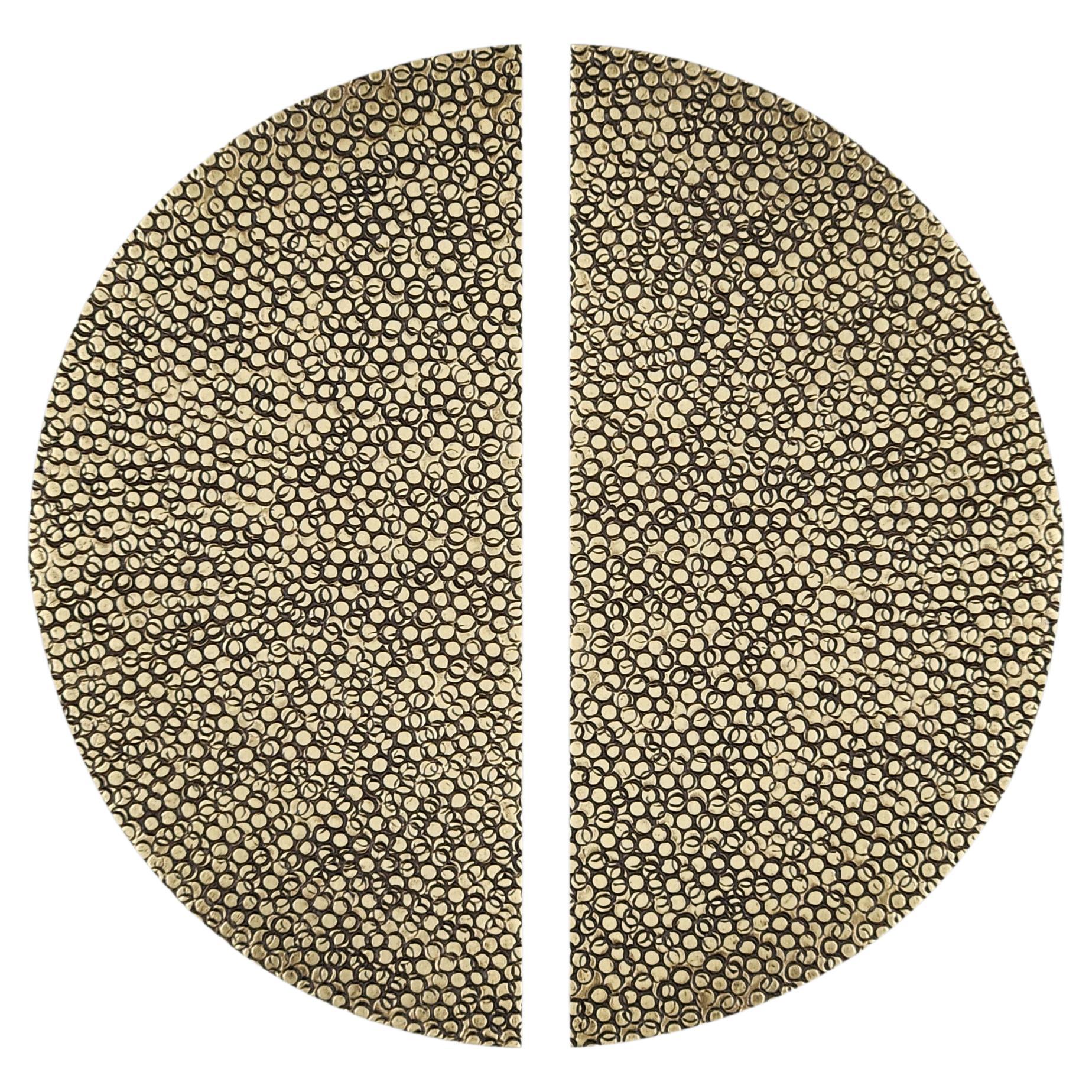 Poignée ronde en laiton Art Déco Ø 30 cm