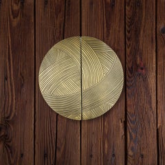 Engraved brass door pull Ø 30 cm