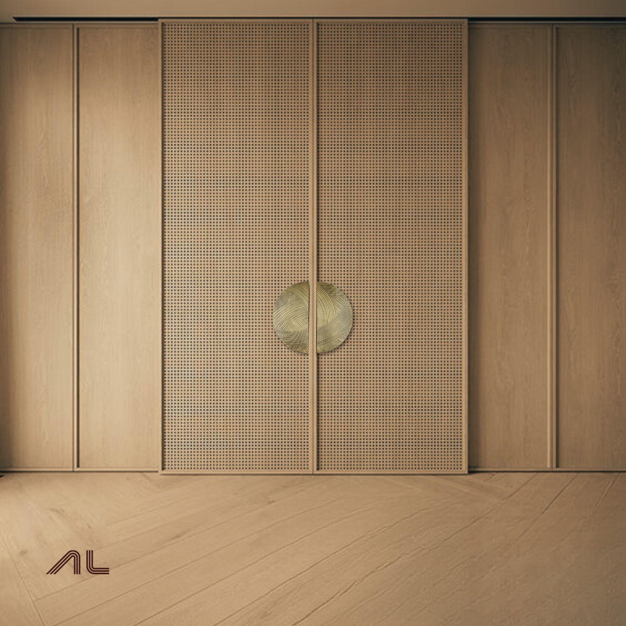 Türgriff aus Messing mit Gravur - Ø 30 cm - Open Manifest Kollektion (Art déco) im Angebot