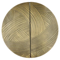 Solid Brass round Cabinet Handle engraved Ø 30 cm