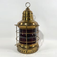 Solid Brass Ruby Red Ships Lantern