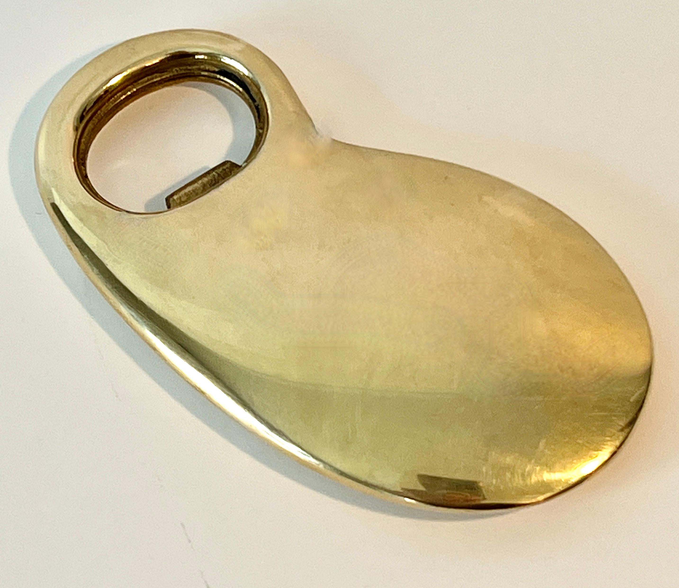 Solid Brass Scandinavian Modernist Bottle Opener by Skultuna For Sale 4
