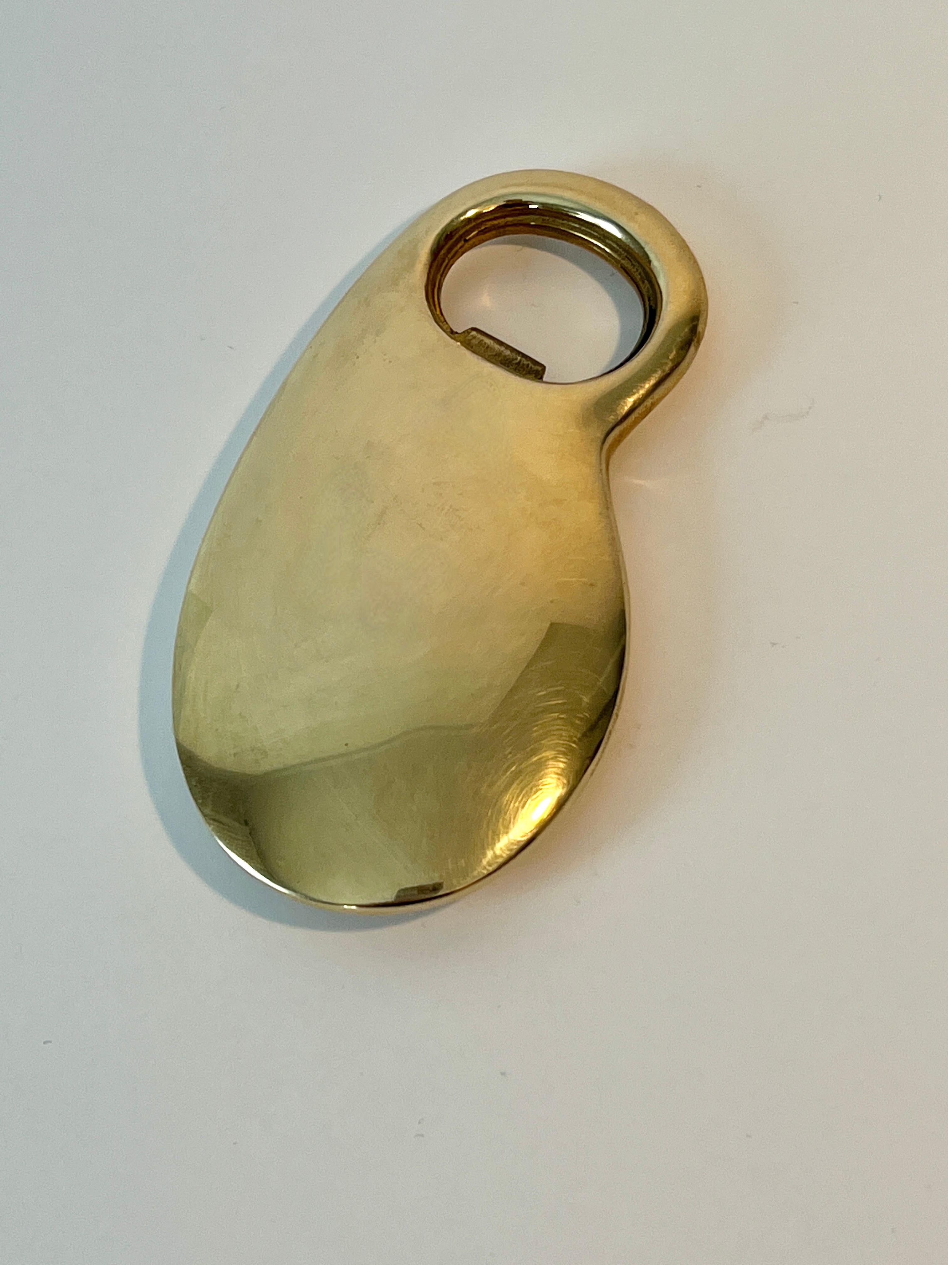20th Century Solid Brass Scandinavian Modernist Bottle Opener by Skultuna For Sale
