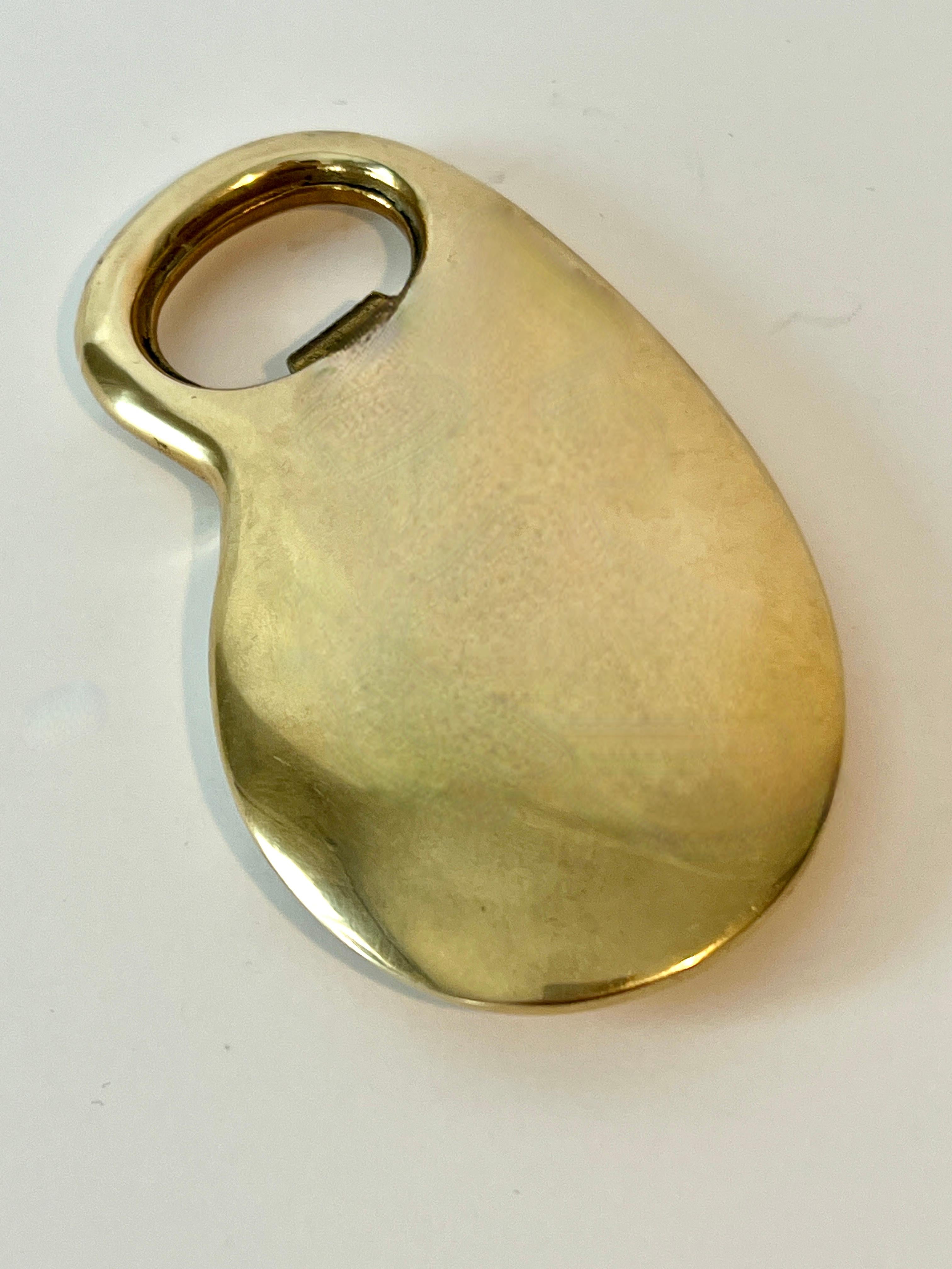 Solid Brass Scandinavian Modernist Bottle Opener by Skultuna For Sale 2