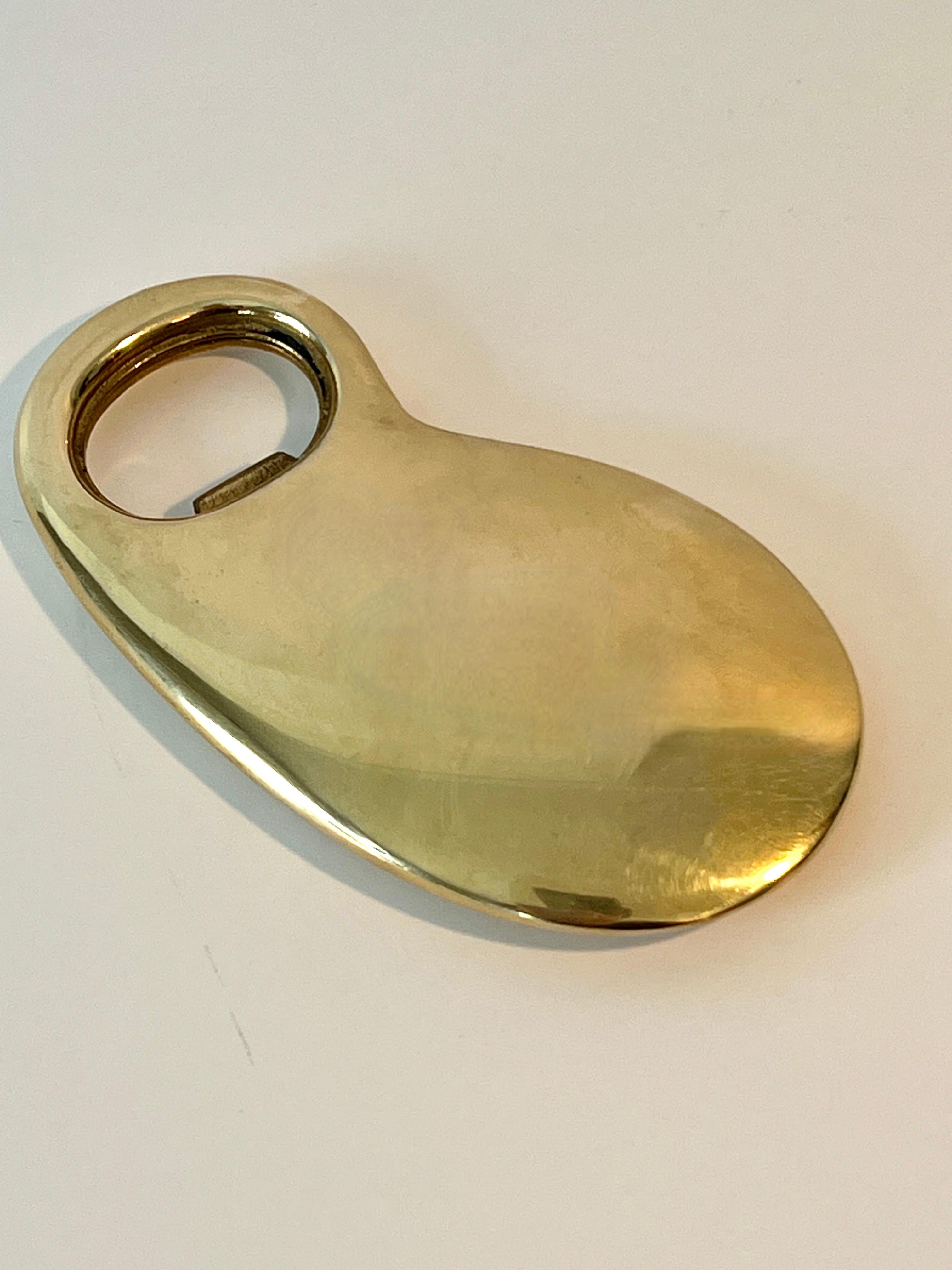Solid Brass Scandinavian Modernist Bottle Opener by Skultuna For Sale 3