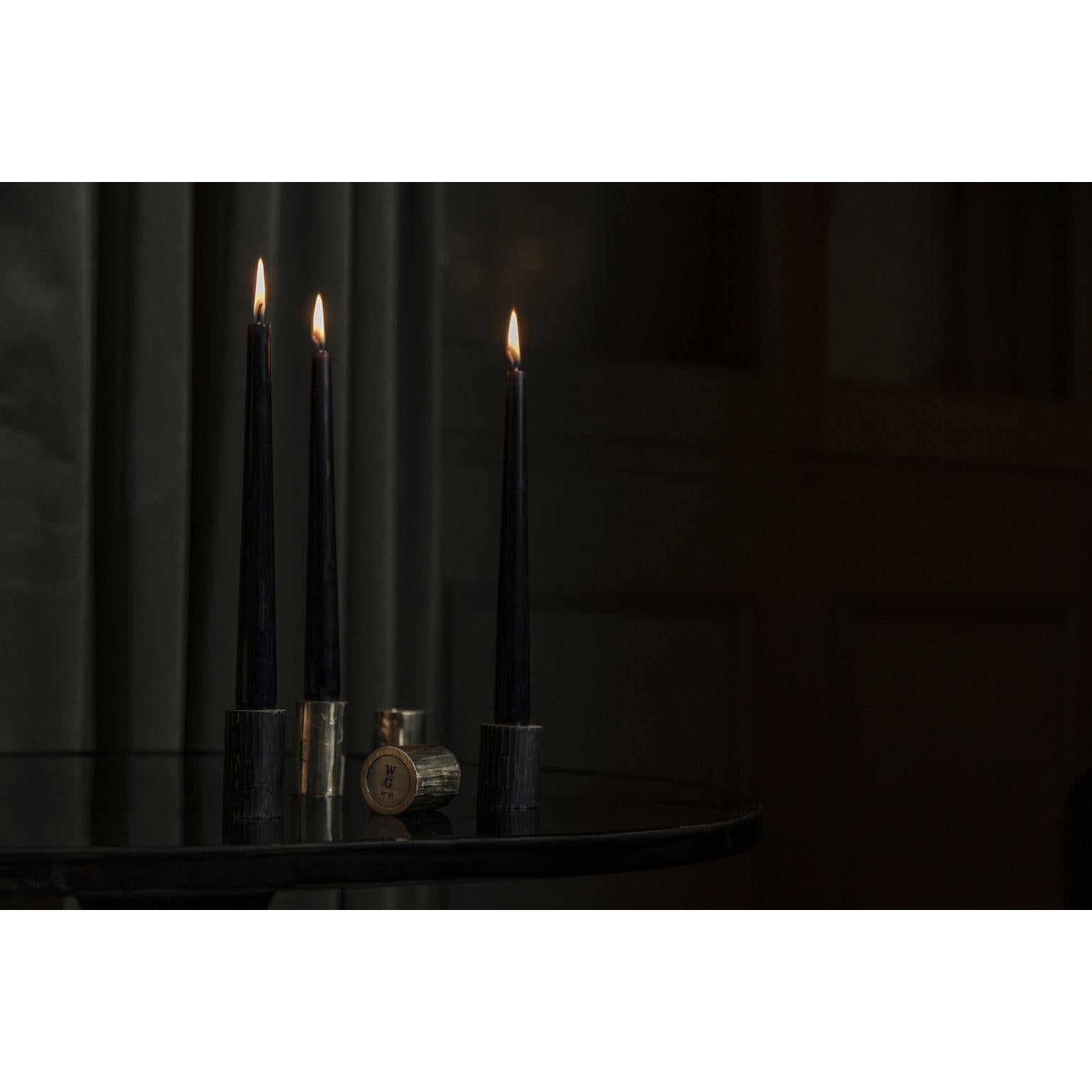 Solid Brass Sculpted Candleholder by William Guillon 14