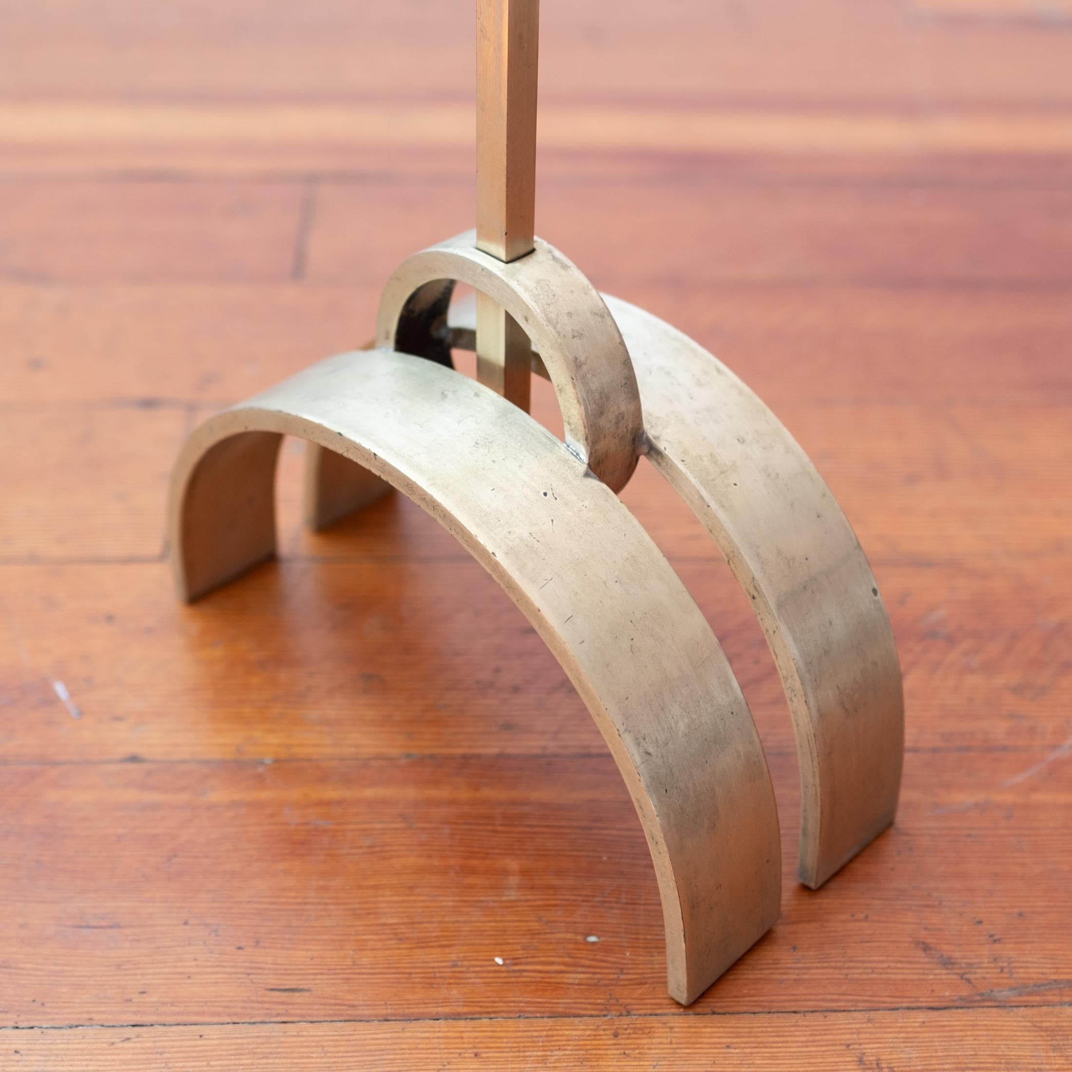 Solid Brass Sculptural Fireplace Tool Set For Sale 7